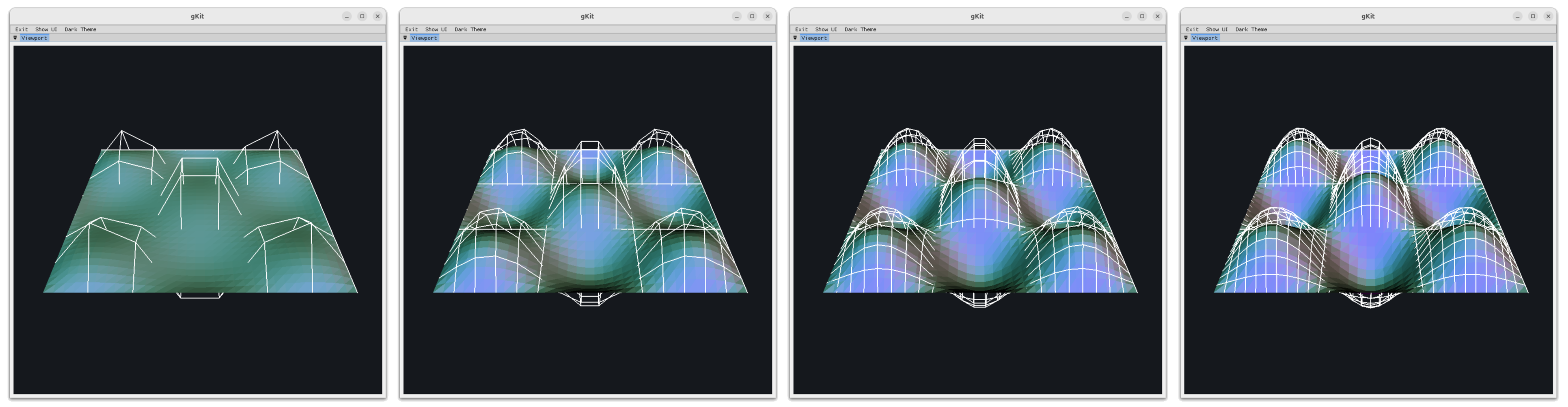 Bézier surface patches with control grid